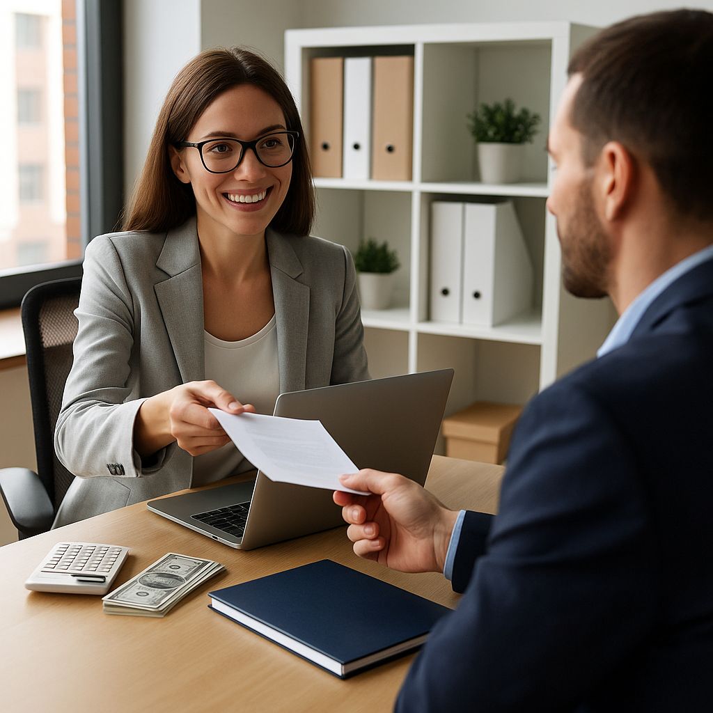 Project manager reviewing financing options