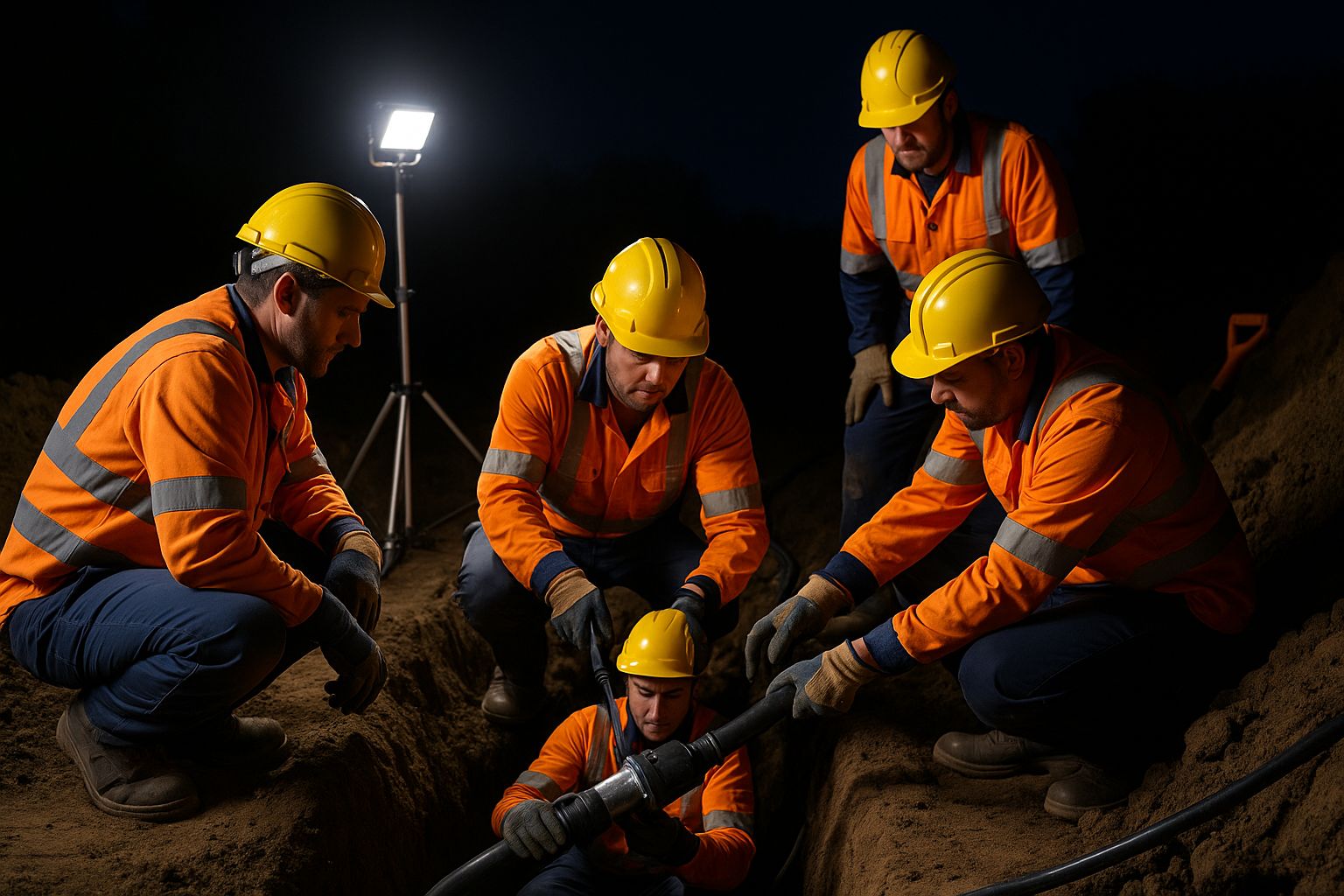Technicians performing VLF & partial discharge testing on cables