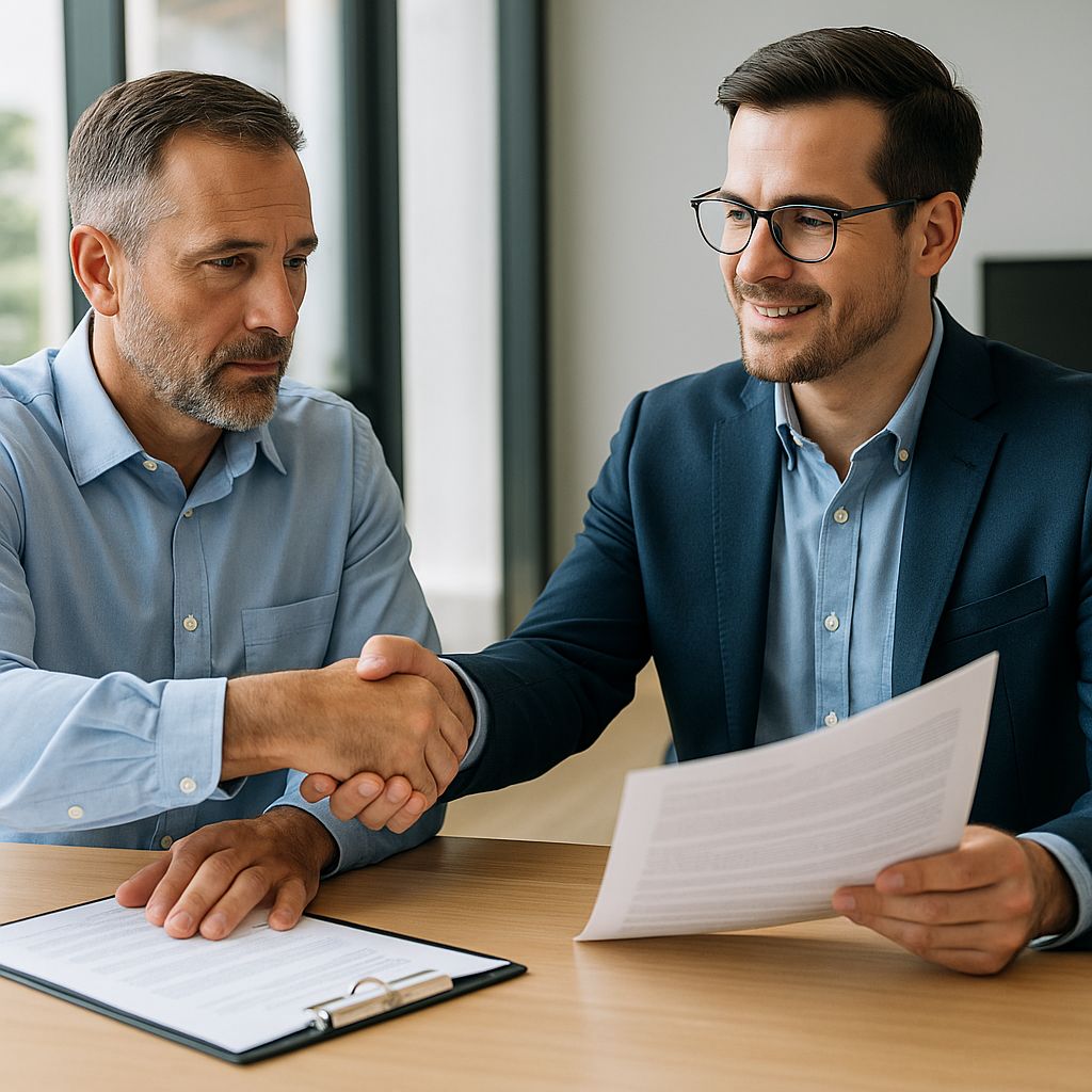 Customer signing service and warranty agreement