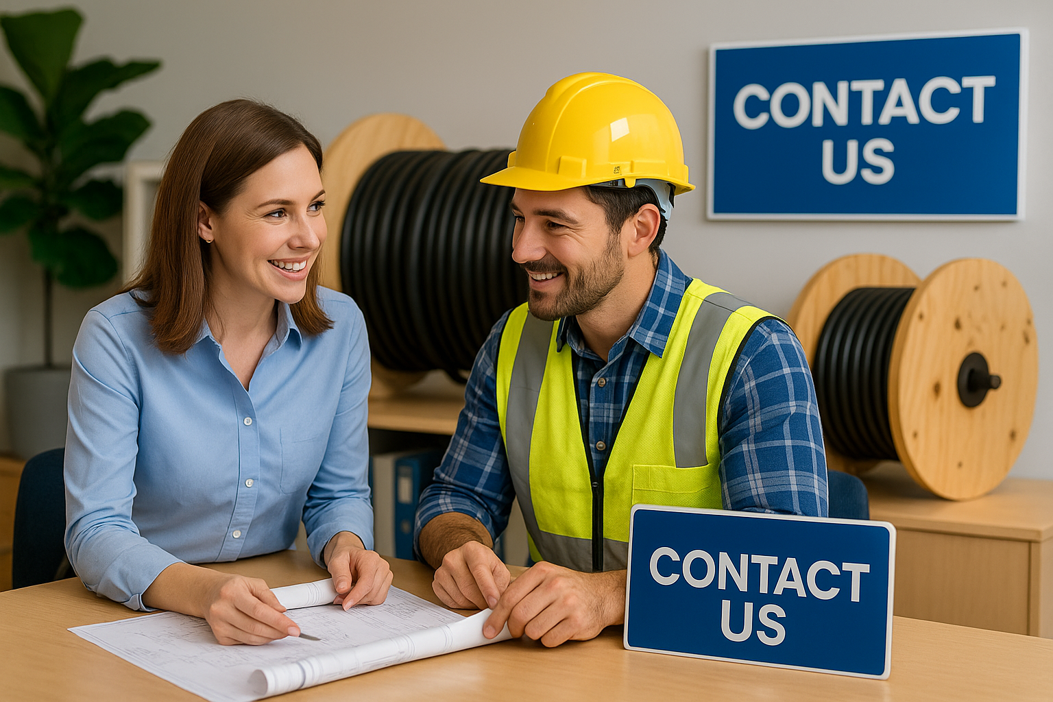 Man using tablet at job site